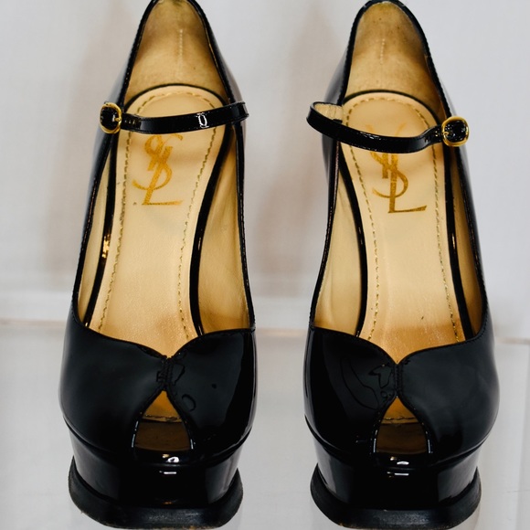 Yves Saint Laurent Black CROC EMBOSSED TRIBUTES - Picture 3 of 7